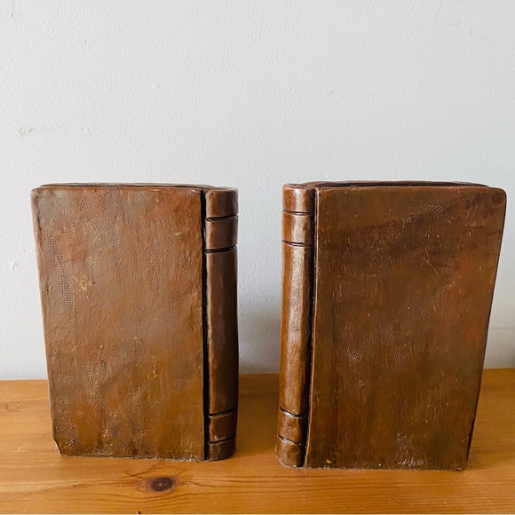 Book Ends 2 Piece Vintage Grapevine Fruit Basket Brown Book Ends Home Decor - Picture 5 of 7